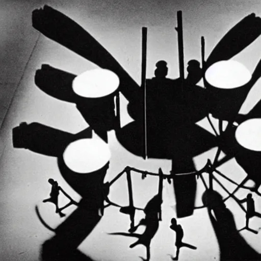 Prompt: the infinite drums of cacophony, 3 5 mm movie still, by bunuel and kubrick and bergman and jorodowski