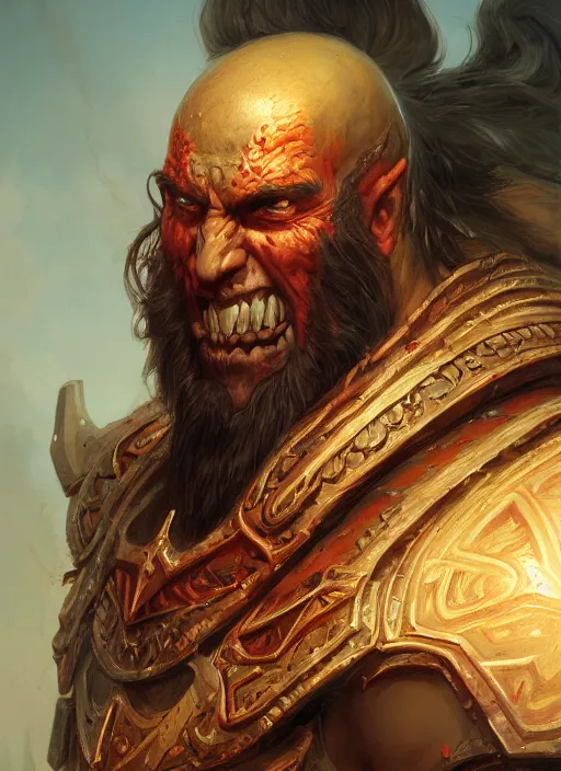 Prompt: portrait of thrall, warchief of the horde, digital art by eugene de blaas, ross tran, and nasreddine dinet, vibrant color scheme, intricately detailed, in the style of romanticism, cinematic, artstation, greg rutkowski