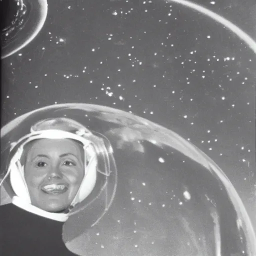 Prompt: 60s photograph of abducted by aliens