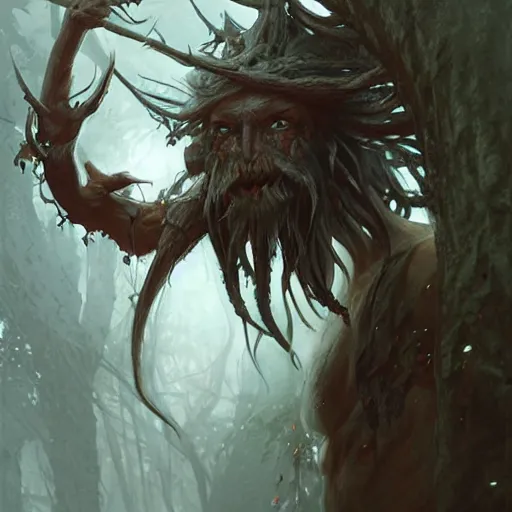 Image similar to slavic demon leshy, ultra detailed artwork by greg rutkowski, artgerm, intricate details