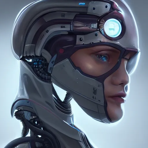 Image similar to hyper realistic portrait, scifi machine robot android, cinematic, artstation