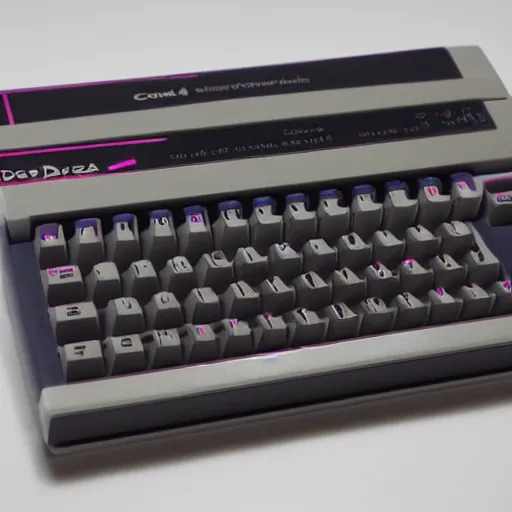 Prompt: commodore 6 4 with datasette, synthwave style