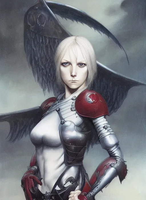 Prompt: claire from claymore by james jean, manuel sanjulian, tom bagshaw