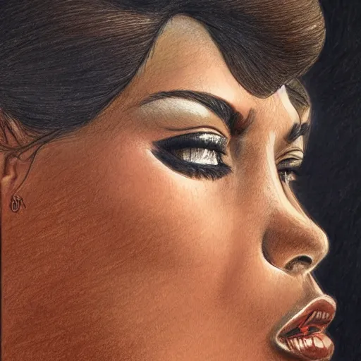 Image similar to A beautiful drawing of a person in profile, with their features appearing both in front of and behind their head. Greek, stock photo by Heather Theurer, by Ernie Barnes spontaneous