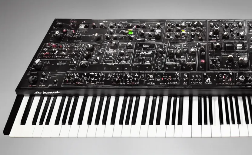 Image similar to the most epic synthesizer from an alien planet