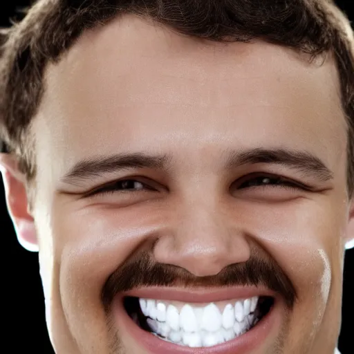 Prompt: man smiling with missing teeth