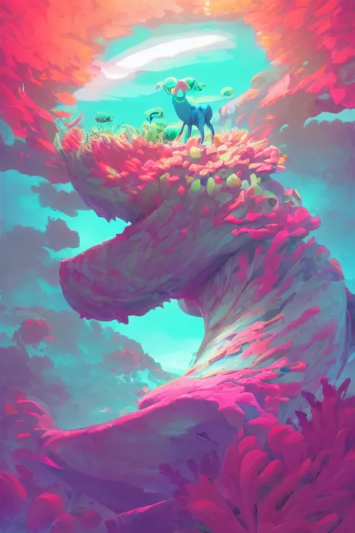 Image similar to creature animal sushi cristal very big eye roots cactus elemental flush of force nature micro world fluo fishscale, behance hd by jesper ejsing, by rhads, makoto shinkai and lois van baarle, ilya kuvshinov, rossdraws global illumination