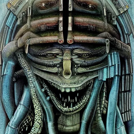 Image similar to atlantis painted by giger.