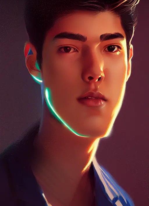 Image similar to portrait of teenage reggie mantle, mean smirk, intricate, elegant, glowing lights, highly detailed, digital painting, artstation, concept art, smooth, sharp focus, illustration, art by wlop, mars ravelo and greg rutkowski