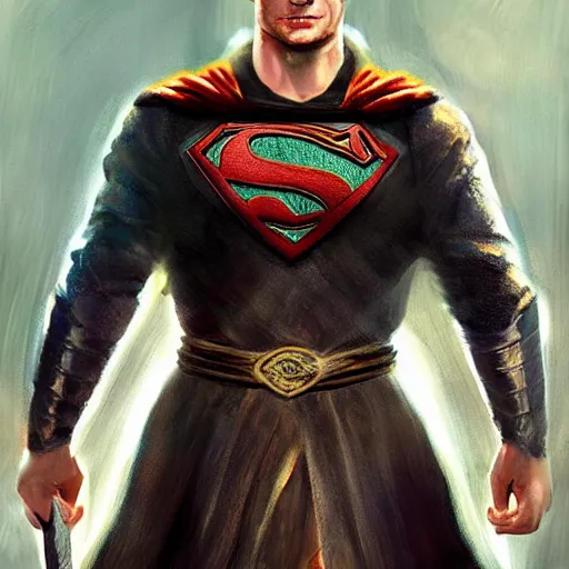 Image similar to henry cavill as a fantasy mage, art by alexey gogin