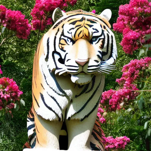 Prompt: a statue of a tiger [ fabricated with [ roses ]!! ], [ 4 k photorealism ]!!, best of unsplash, trending on unsplash, unsplash contest winner