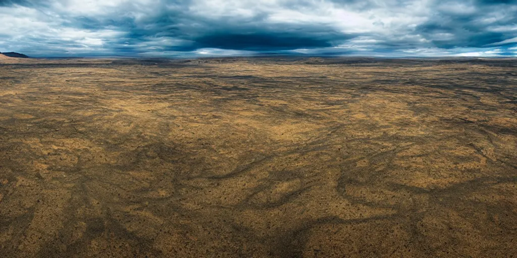 Prompt: an impressive alien landscape, a plateau in the foreground, photography, award winning, professional landscape photography, wide angle, photography