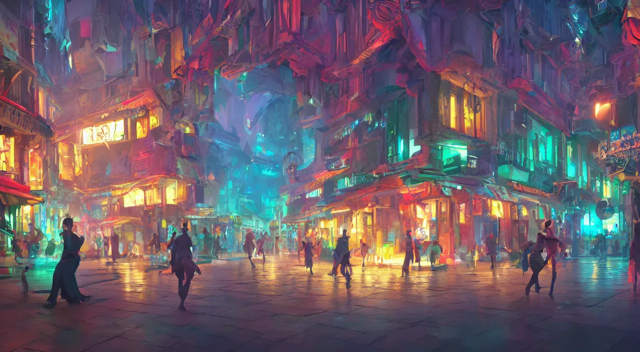 Image similar to bazaar zouk oriantal multicolorful sky shine place mosquet painting stylized digital video game icon global illumination ray tracing 8 k hd resolution, by ilya kuvshinov and cushart krentz and gilleard james