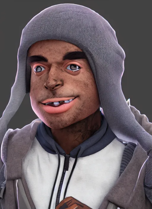 Image similar to ski mask the slump god as a fall guys character, au naturel, hyper detailed, digital art, trending in artstation, cinematic lighting, studio quality, smooth render, unreal engine 5 rendered, octane rendered