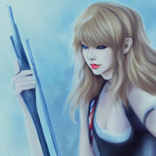 Image similar to Taylor Swift as Hinata, DeviantArt, ArtStation