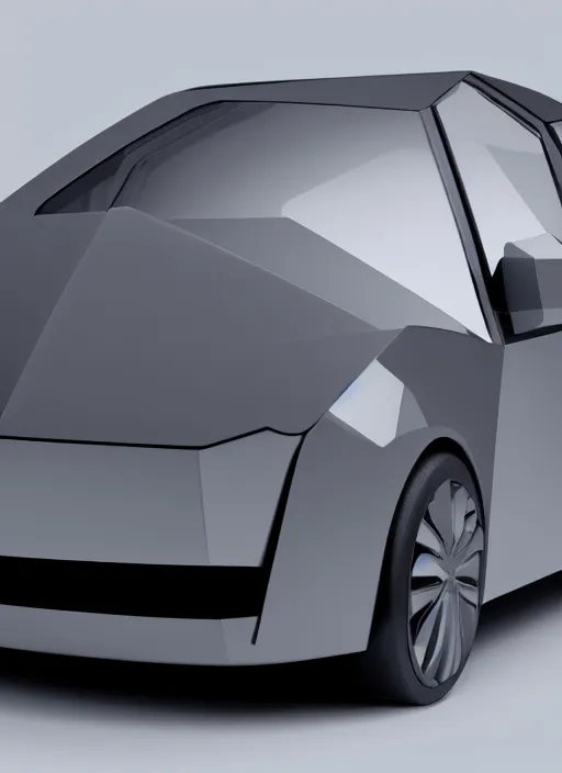 Image similar to clear photorealistic product picture of a realistic cube shaped car
