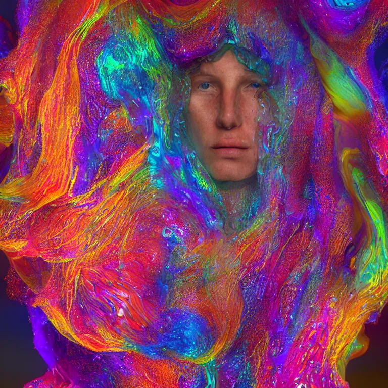 Prompt: octane render portrait by wayne barlow and carlo crivelli and glenn fabry, beautiful hypnotic colorful blobs of paint suspended in oil, strange jellyfish made out of iridescent plastic, backlit, dramatic lighting, fog and mist, cinema 4 d, ray traced lighting, very short depth of field, bokeh