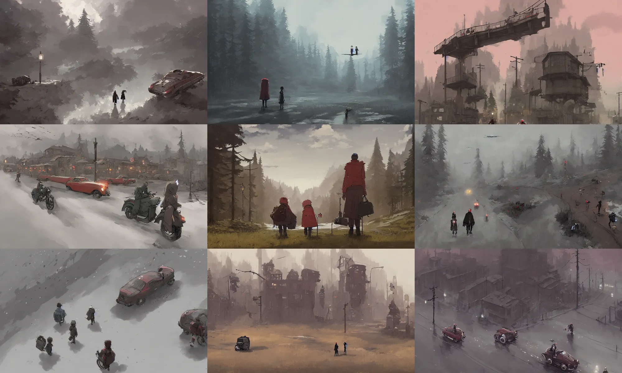 Prompt: Kino's Journey in the style of Jakub Rozalski, top rated on artstation