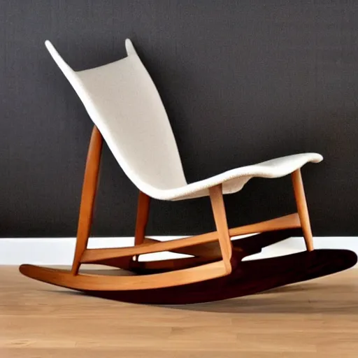 Image similar to a beautiful modern light wood rocking chair | detailed furniture | handmade minimalistic chair / dining chair / modern / mid century modern / hardwood / lounge