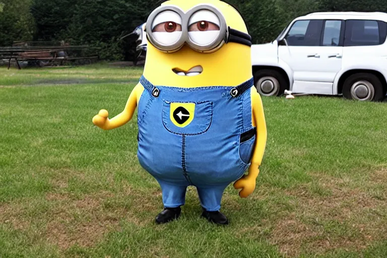 Image similar to minion caught in public