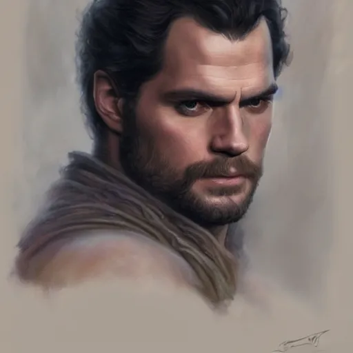 Image similar to henry cavill as a realistic fantasy d & d king, closeup portrait art by donato giancola and greg rutkowski, realistic face, digital art, trending on artstation