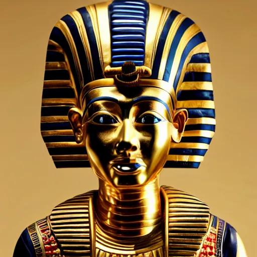 Image similar to Tutankhamun in Gucci attire, cinematic view, 4K HD