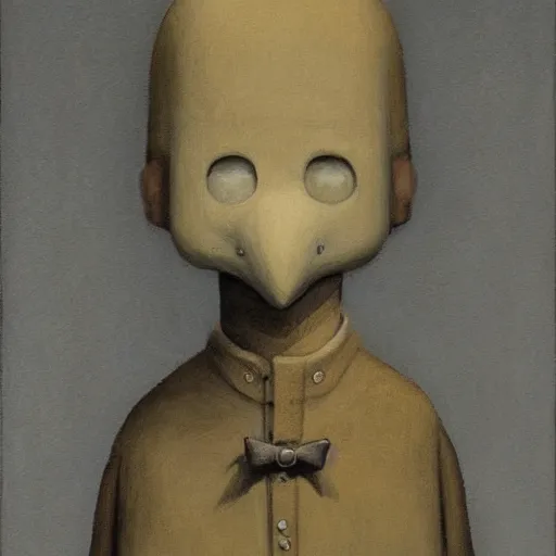 Image similar to a portrait of a character by Shaun Tan