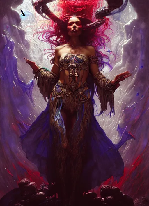 Image similar to wizard casting acid splash, dnd character art portrait, dark fantasy art, intricate fantasy painting, dramatic lighting, vivid colors, deviantart by edgar maxence and caravaggio and michael whelan and delacroix.