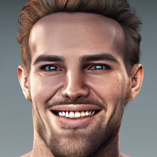 Prompt: a men with a large smile, ultra realistic, photorealiste, portrait photo