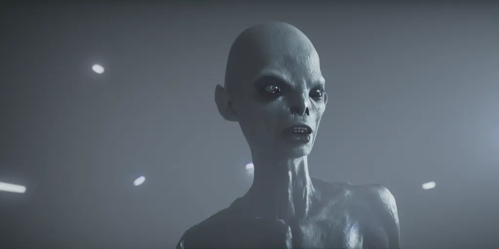 Prompt: cinematic film still of a punk alien starring in a dave meyers directed music video, cgi, vfx, ( ( ( chiaroscuro ) ) ) lighting, shallow depth of field, ( ( 8 0 mm ) ), f 1. 8