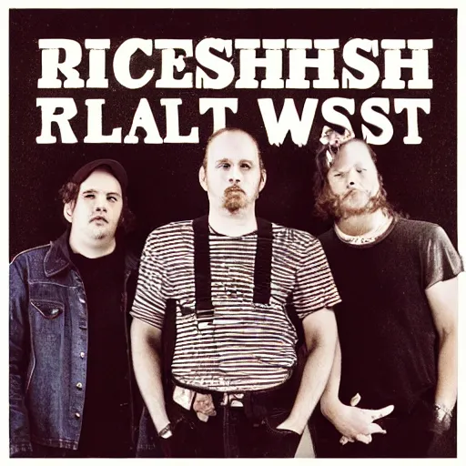 Prompt: an album cover for an album by a band called richest west, the album is called tall,