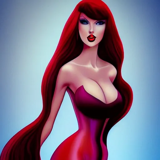 Image similar to Taylor Swift cosplaying as jessica rabbit, by artgerm, deviantart