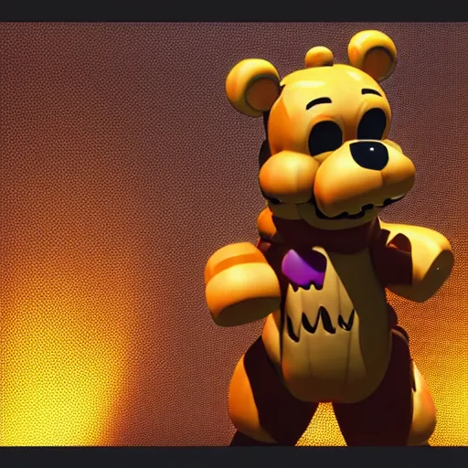 Image similar to Freddy fazbear performing on stage, award winning, trending on artstation, unreal engine