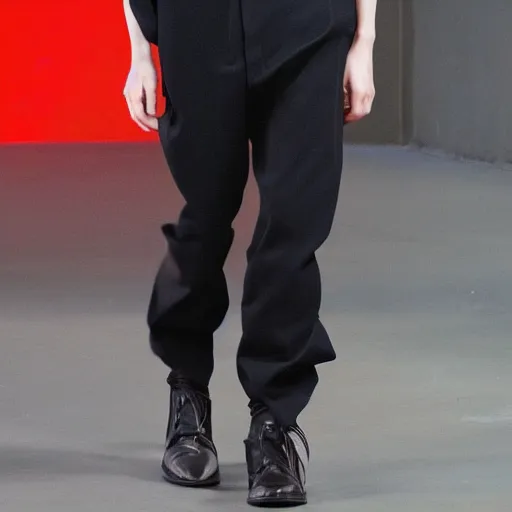 Prompt: Pants designed by Yohji Yamamoto, Julius, APC