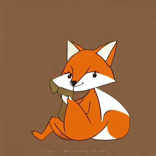 Prompt: cute cartoon of a fox eating a piece of bread, anime, trending on ArtStation