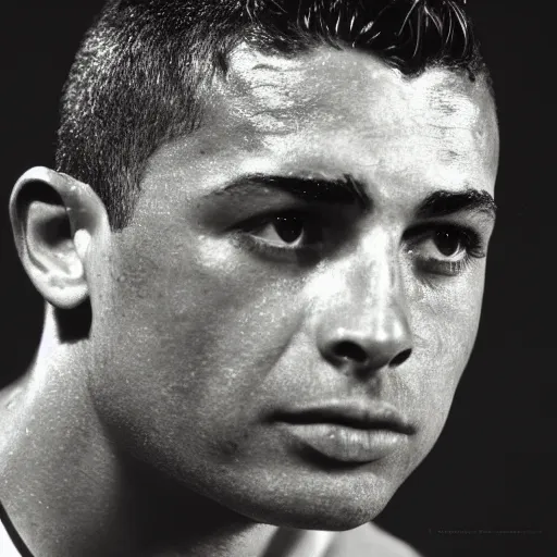Prompt: head and shoulders of ronaldo luis nazario de lima by yousuf karsh, halo, high detail