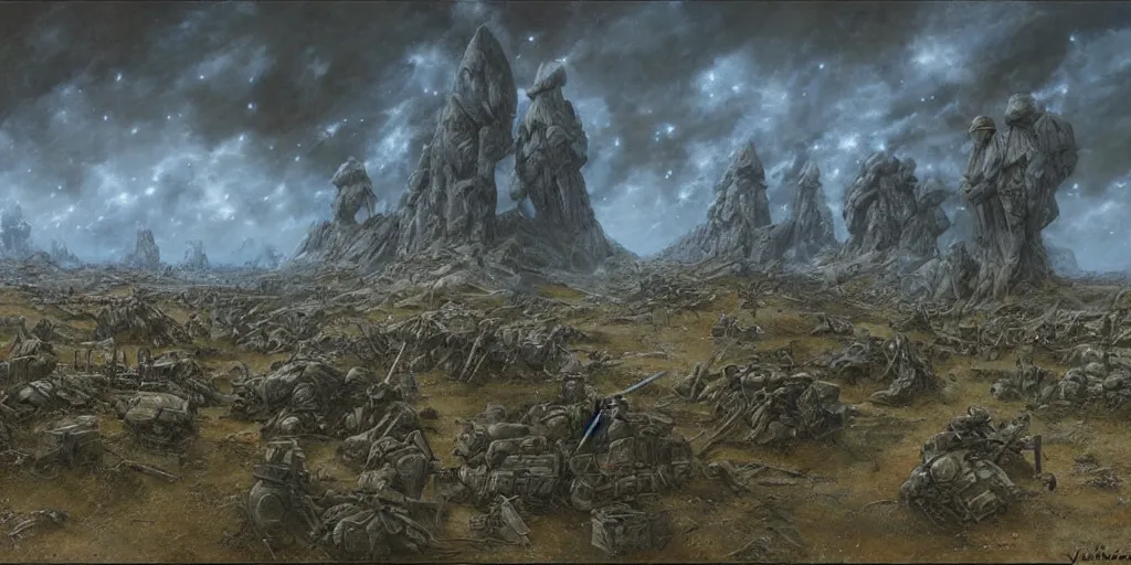 Prompt: world war 1 landscape | star wars | john howe