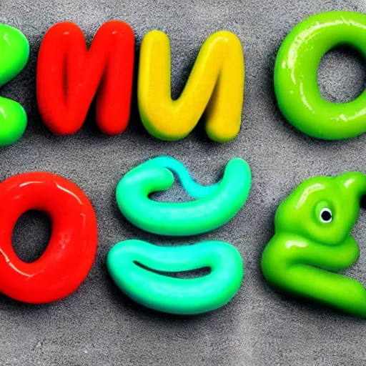 Image similar to words made of slime