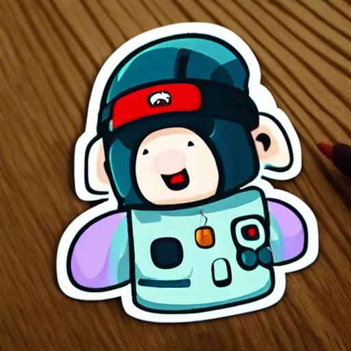 Image similar to cute sticker of baba videogame