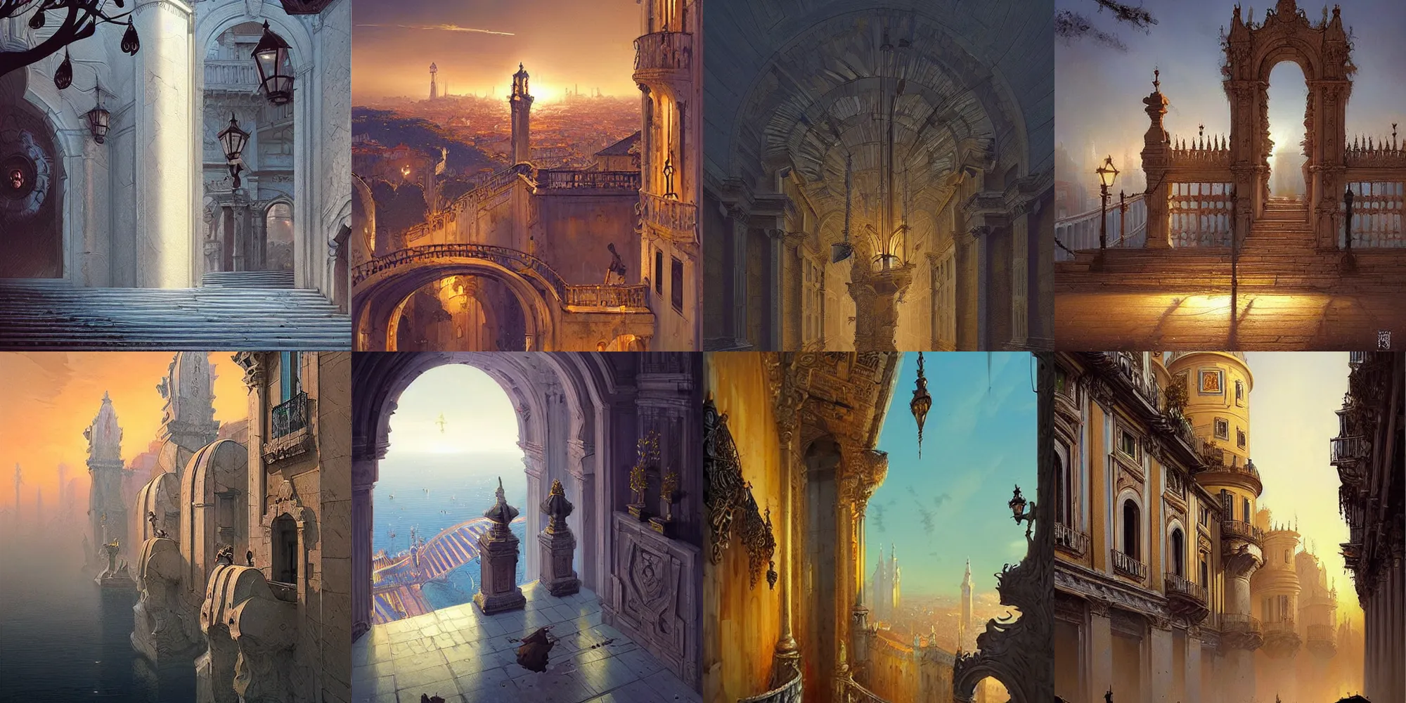 Prompt: masterwork art Greg Tocchini. masterwork art Dave McCaig. masterwork art Ferdinand Knab. The City of Lisbon,soft,light,bright,epic,awesome,digital art