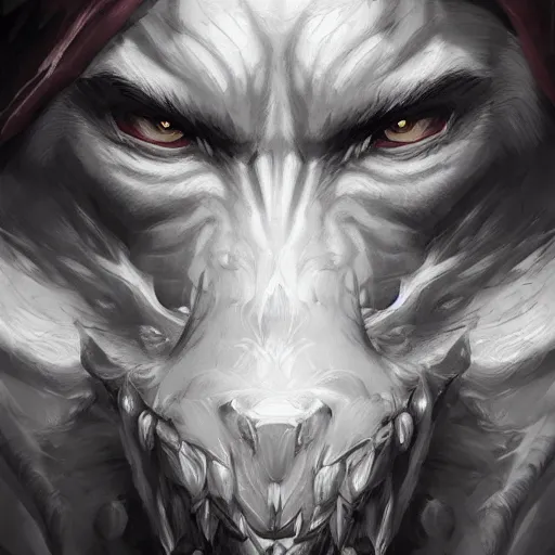 Image similar to portrait of wolf of ashes and smoke, league of legends splash art, hearthstone splash art, full body shot, rule of thirds, ultrafine hyperrealistic detailed face, artgerm, greg rutkowski, trending on artstation, 8 k, intricately detailed, highly detailed