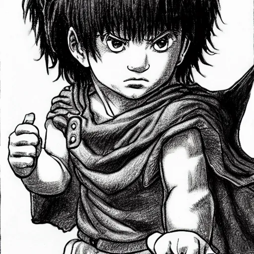 Image similar to a baby drawn by kentaro miura