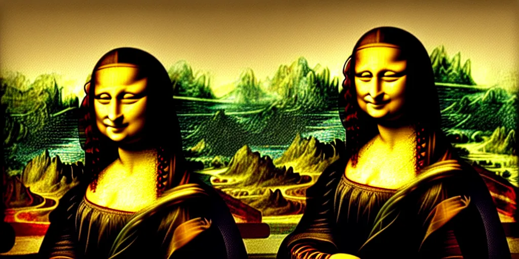 Prompt: a painting of the Mona Lisa standing in front of the castle of marburg in the style of Leonardo Davinci, sharp, 8k-resolution, highly-detailed, award-winning, baroque,matte painting, concept art, hdri, 4k
