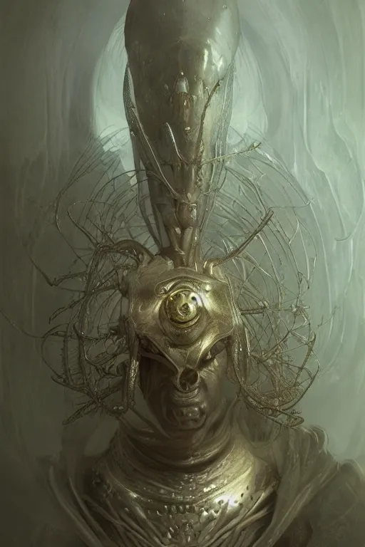 Image similar to beetle king, physically accurate, moody dynamic lighting, very very intricate, very very elegant, highly detailed, digital painting, artstation, HR GIGER, Hieronymus Bosch, Francis Bacon, concept art, smooth, very beautiful, sharp focus, illustration, art by artgerm and greg rutkowski and alphonse mucha
