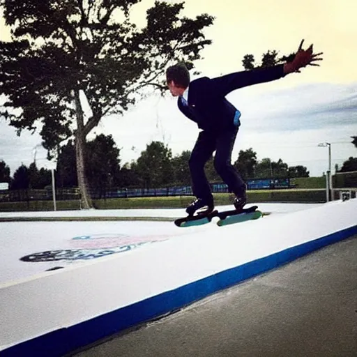 Image similar to Holy shit Joe Biden skating? no way lol, instagram post