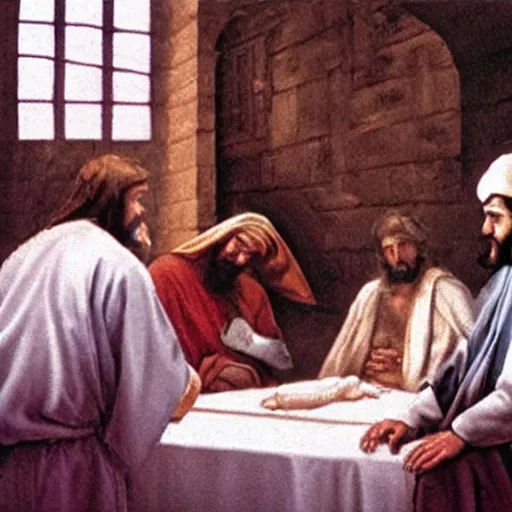 Prompt: Jesus asking the surgeons during surgery why they’re removing the cancer he put in there