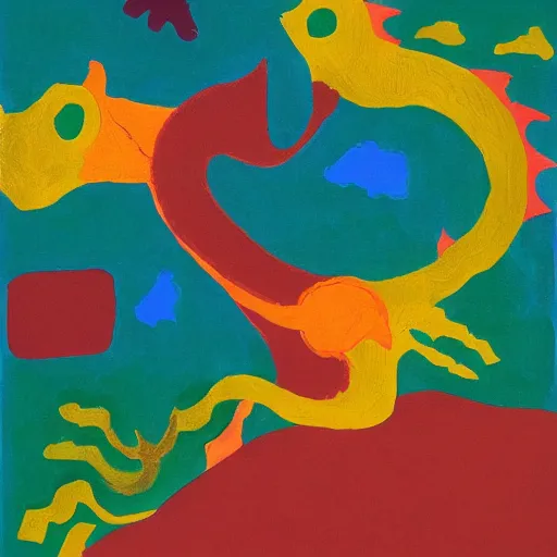 Image similar to dragon by etel adnan