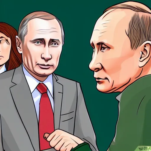 Image similar to WikiHow page on how to handle an encounter with Vladimir Putin, detailed