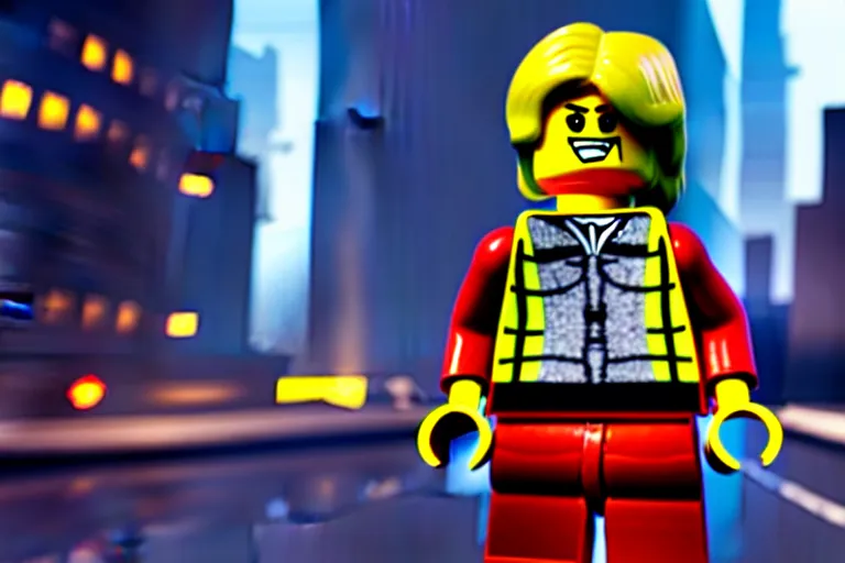 Prompt: a lego girl in a cyberpunk city. super realistic 8 k render of a elegant, cinematic composition