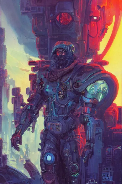 Prompt: a cyberpunk half length portrait of zeus, by paul lehr, jesper ejsing